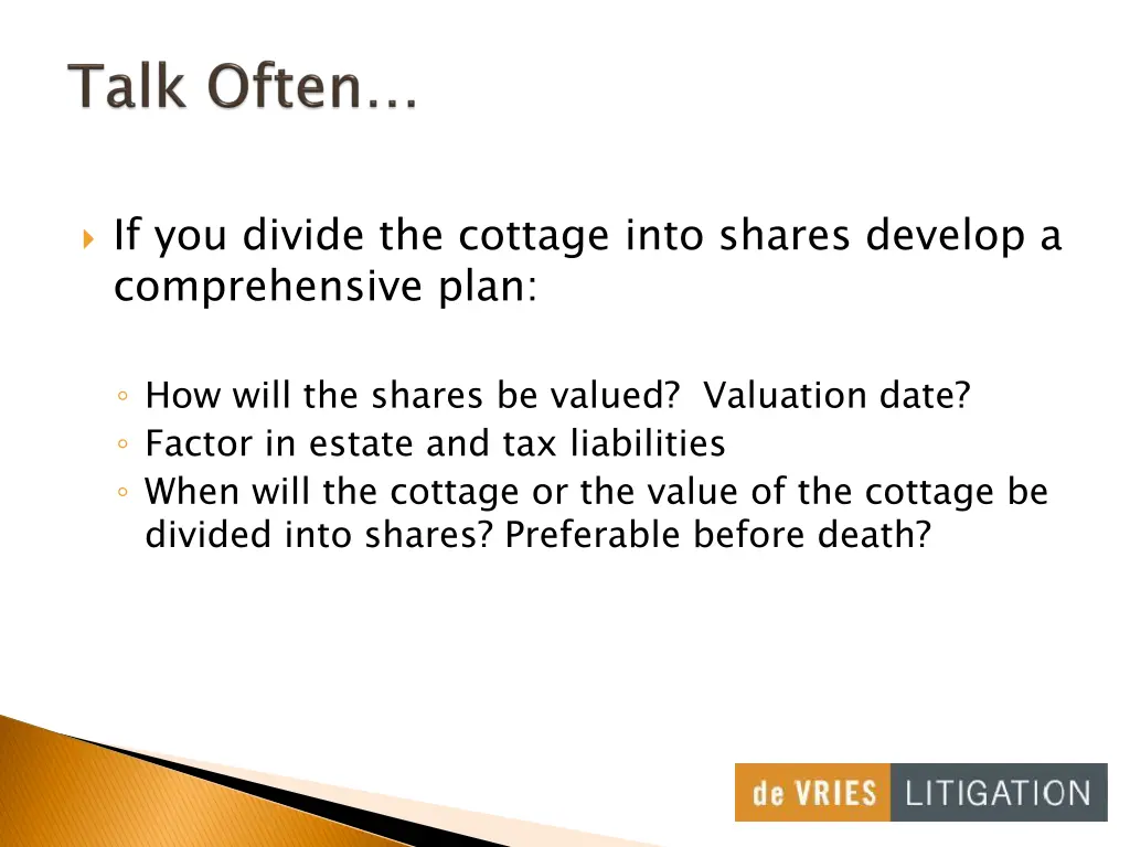 if you divide the cottage into shares develop