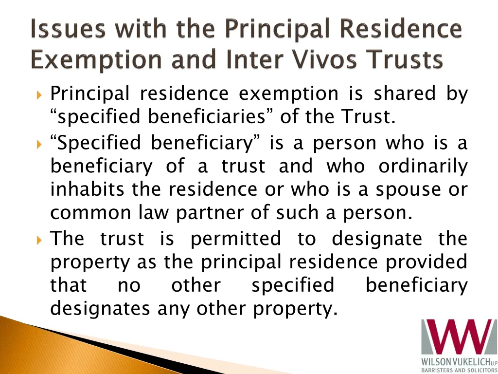 principal residence exemption is shared