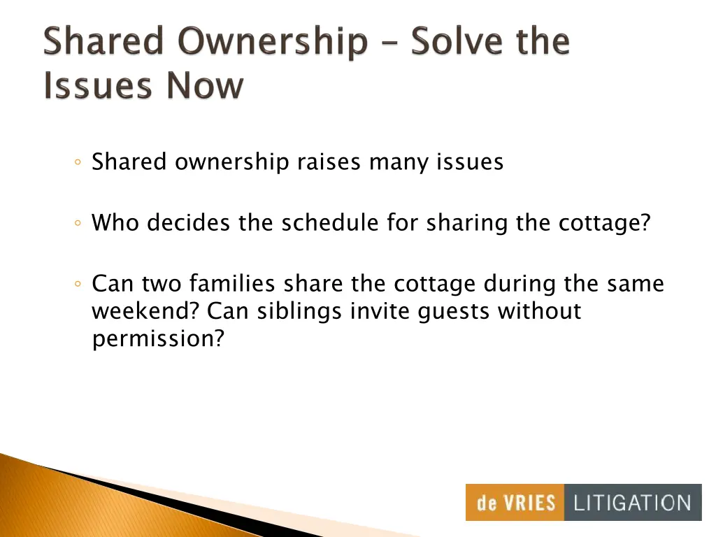 shared ownership raises many issues