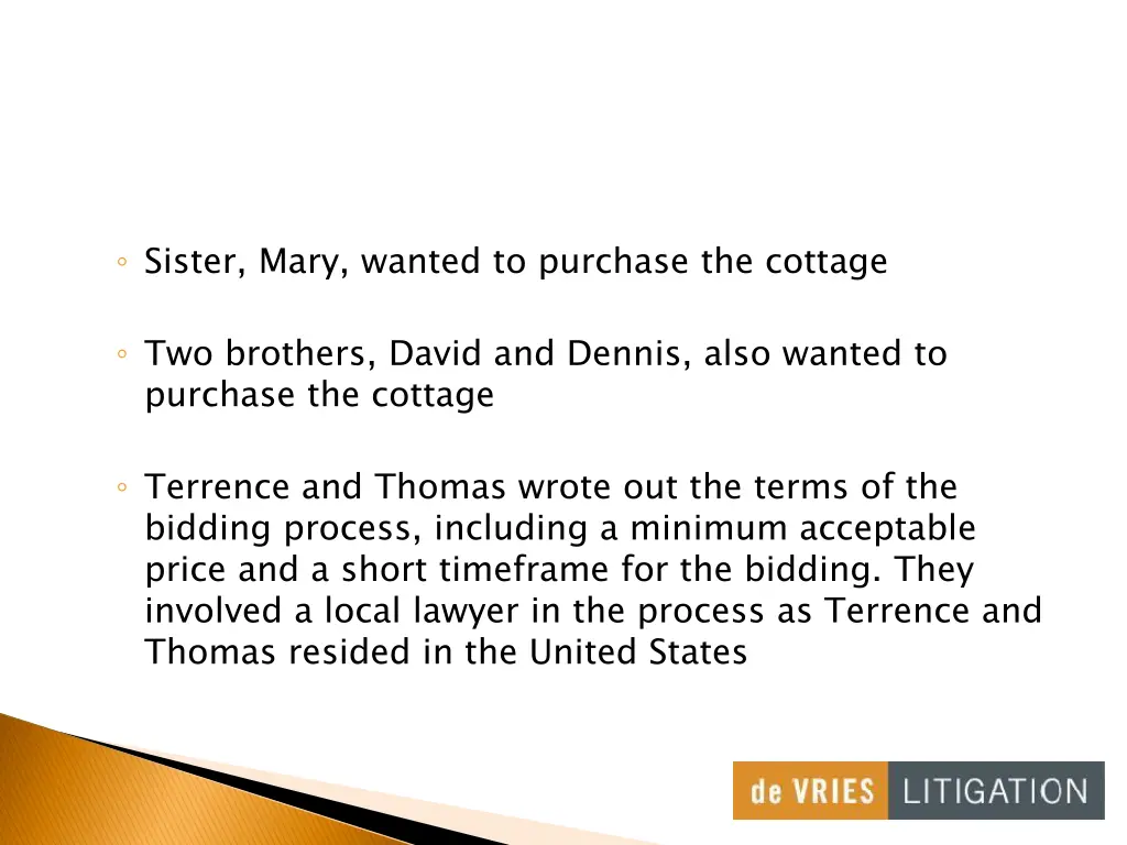 sister mary wanted to purchase the cottage