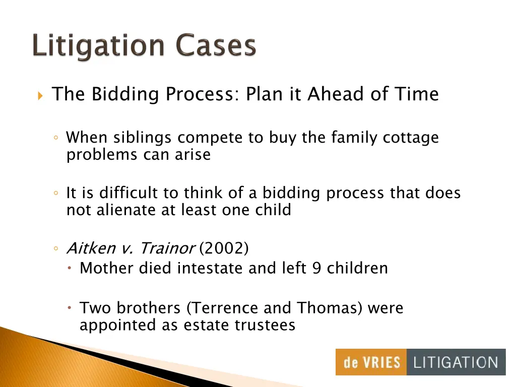 the bidding process plan it ahead of time