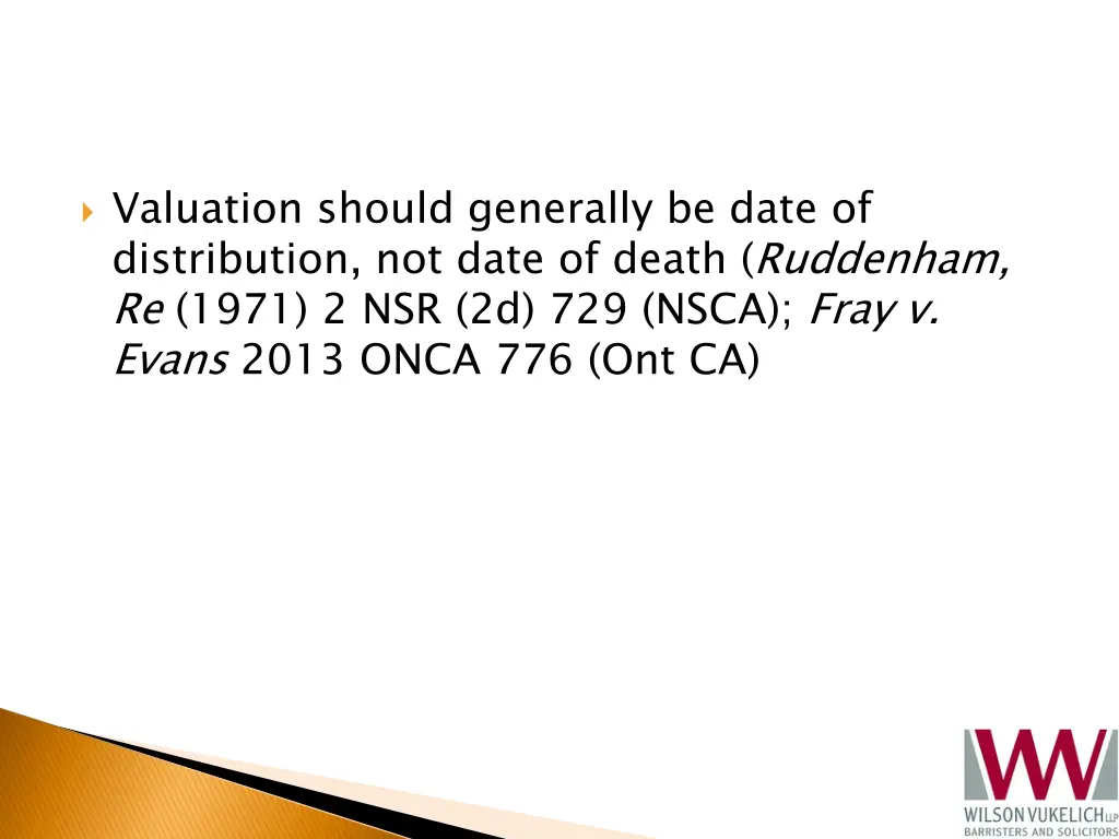 valuation should generally be date