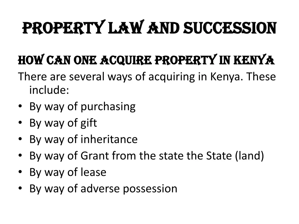 property law and succession property 2