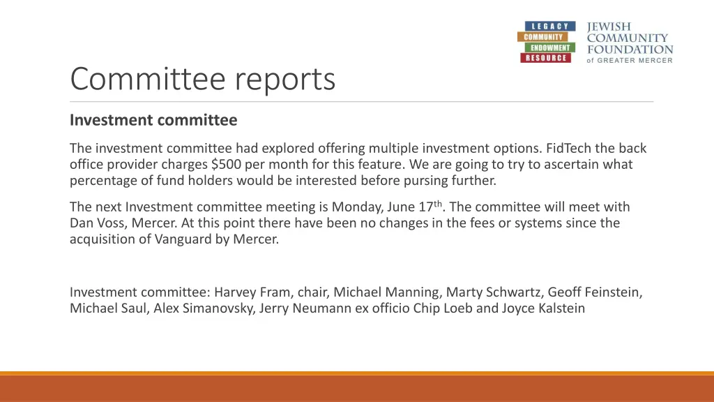 committee reports