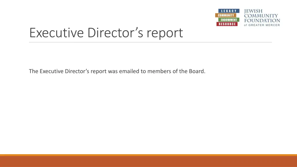 executive director s report