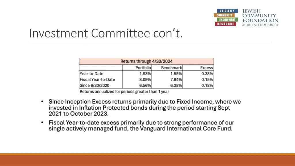 investment committee con t