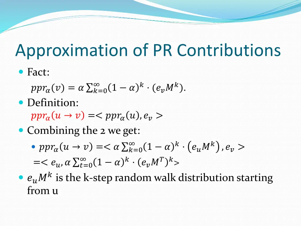 approximation of pr contributions 1