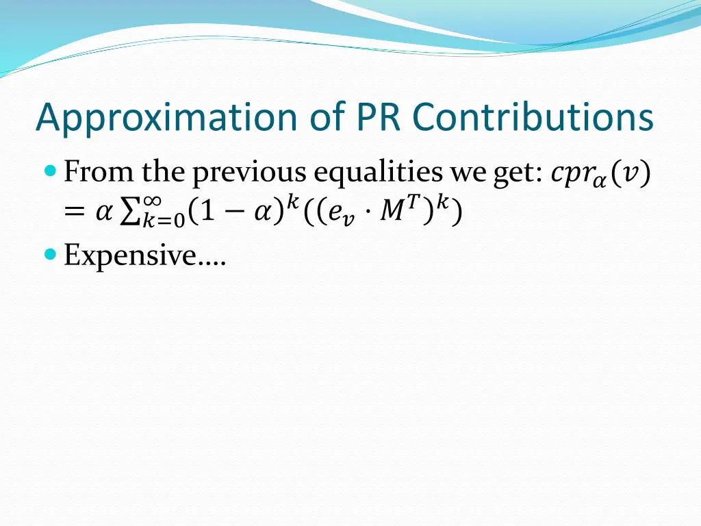 approximation of pr contributions 2