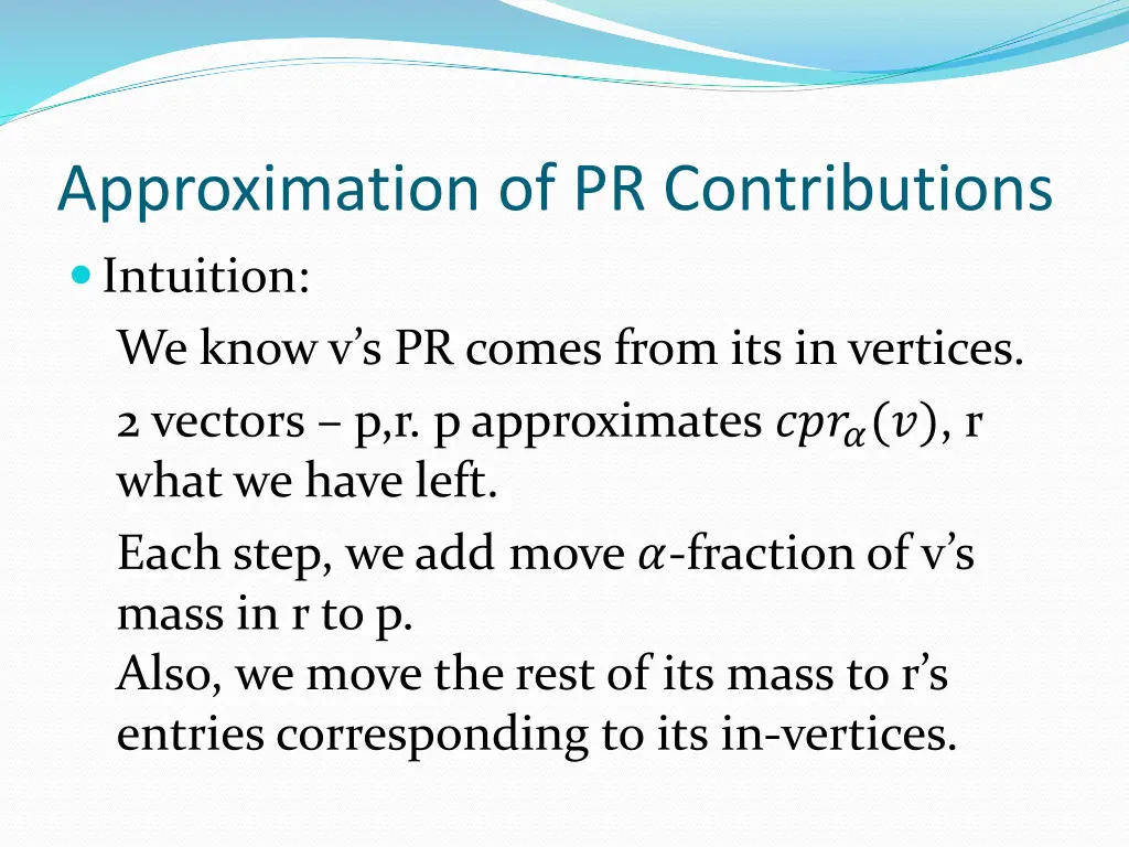 approximation of pr contributions 3