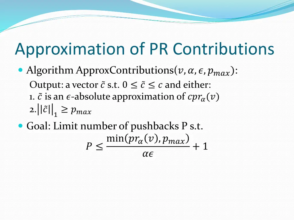 approximation of pr contributions 4