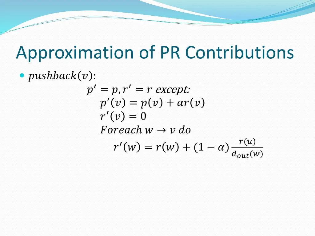 approximation of pr contributions 6