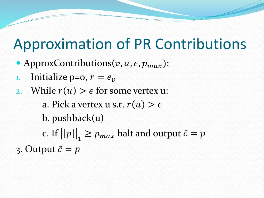 approximation of pr contributions 7