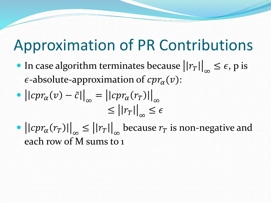approximation of pr contributions 8