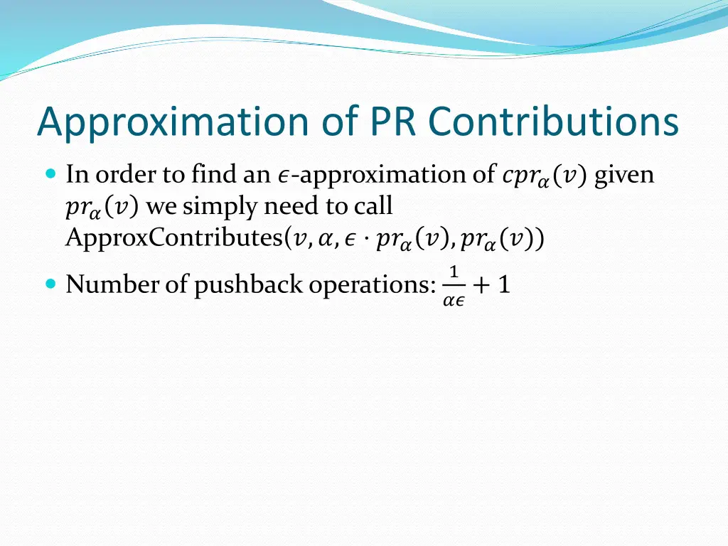 approximation of pr contributions 9