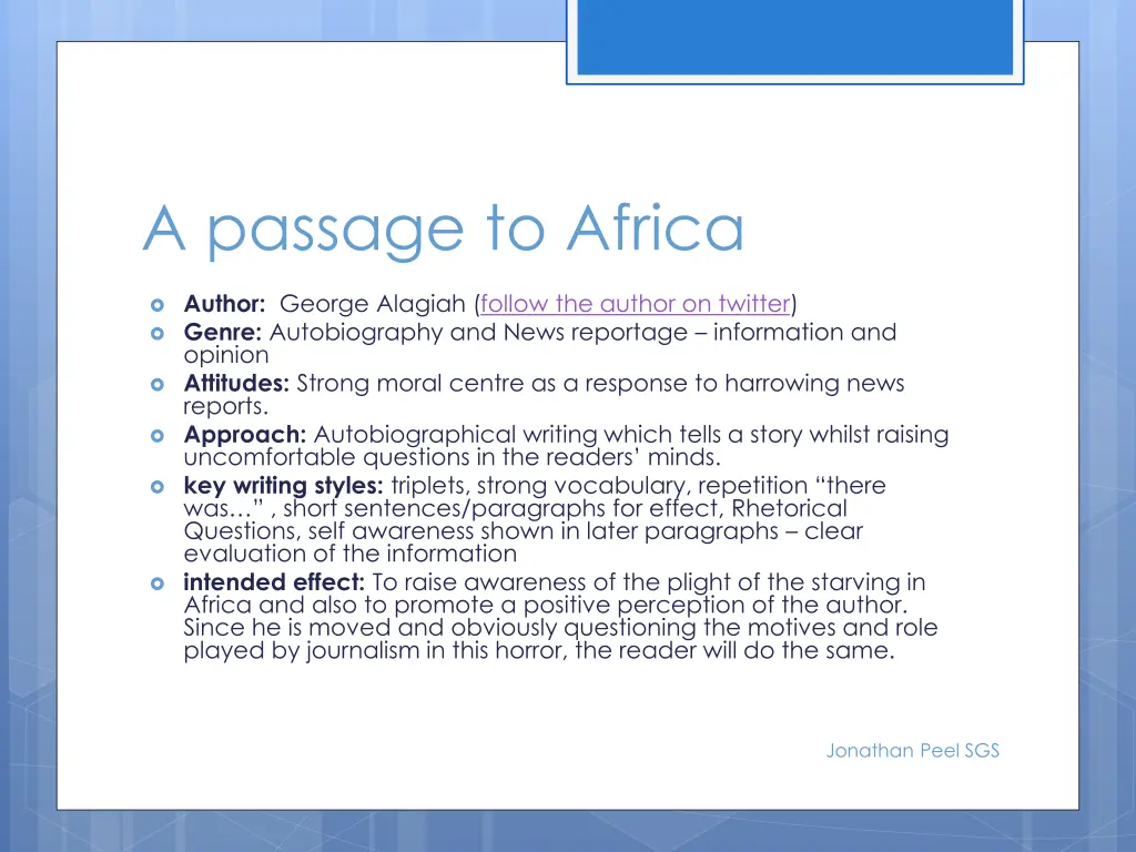 a passage to africa