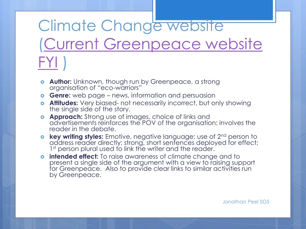 climate change website current greenpeace website