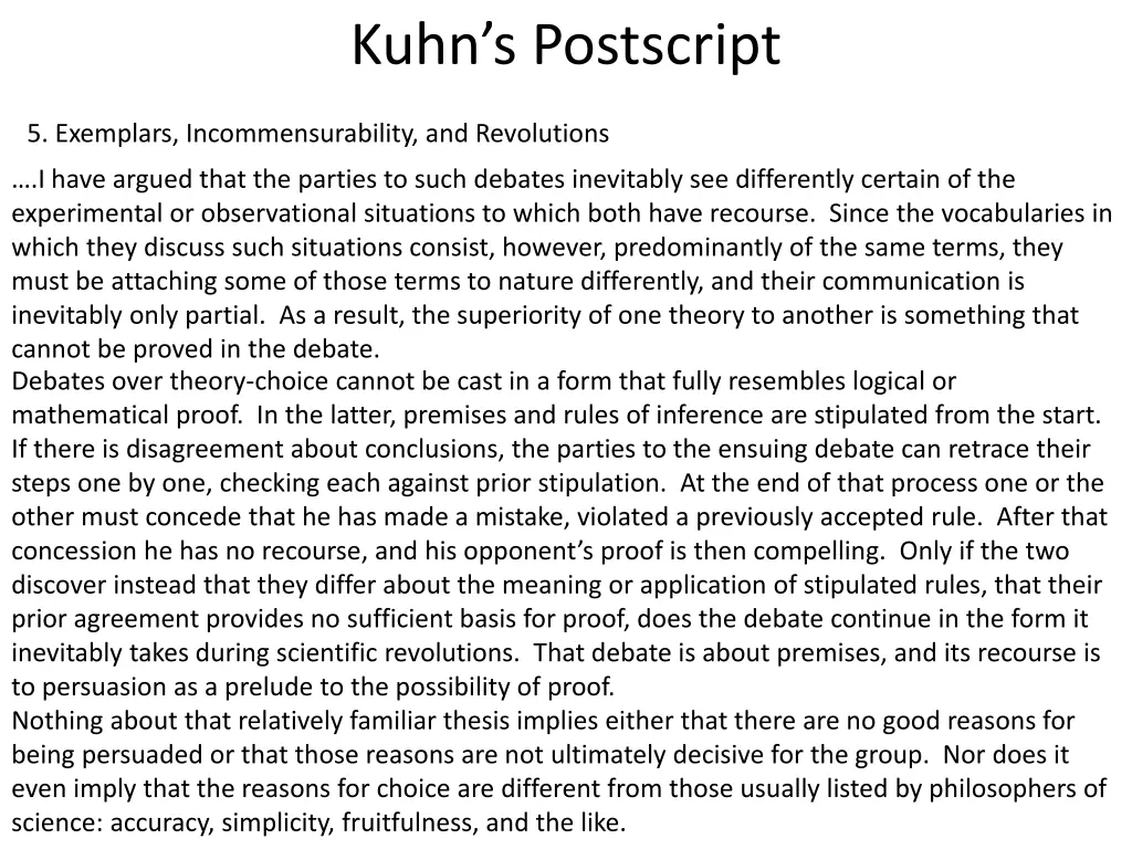 kuhn s postscript