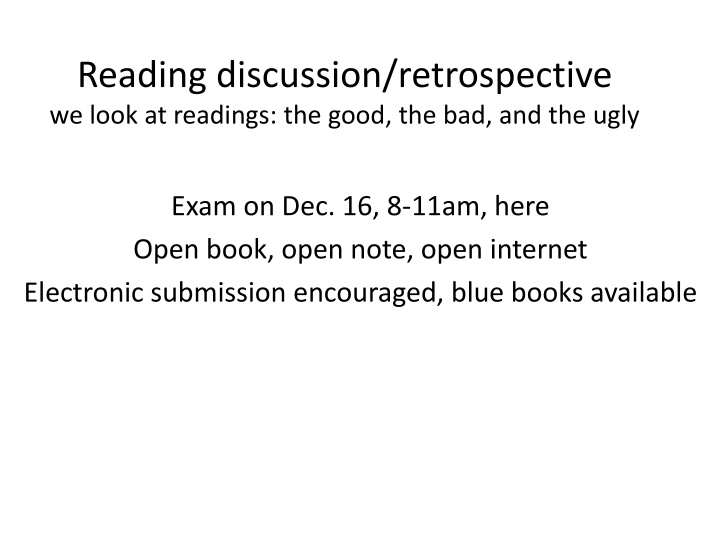 reading discussion retrospective we look