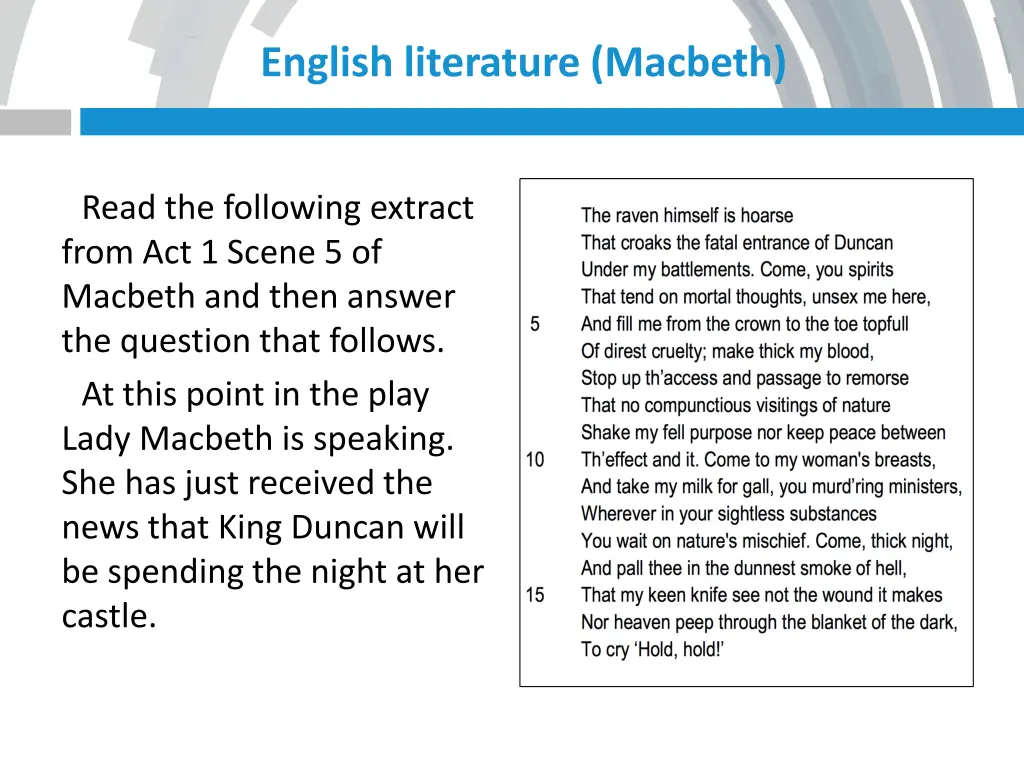 english literature macbeth