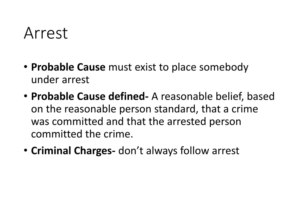 arrest