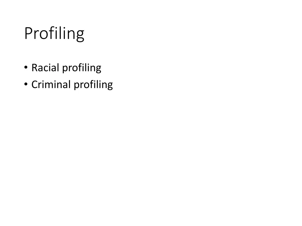 profiling