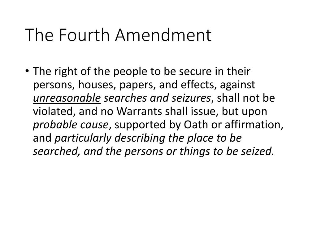 the fourth amendment