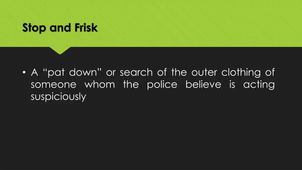 stop and frisk