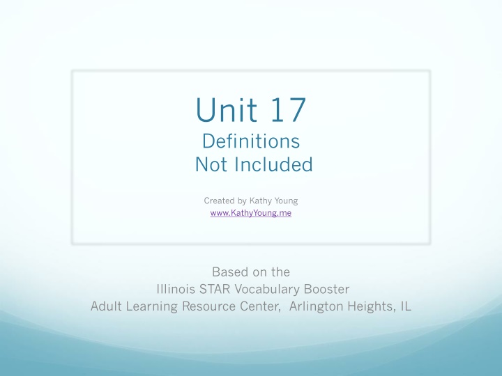 unit 17 definitions not included