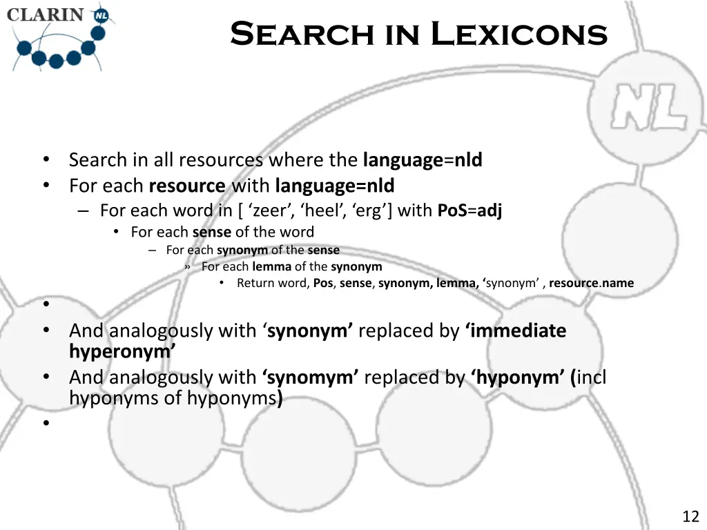 search in lexicons 1