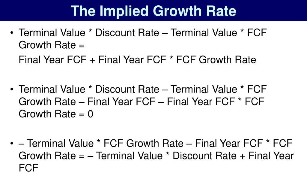 the implied growth rate 1