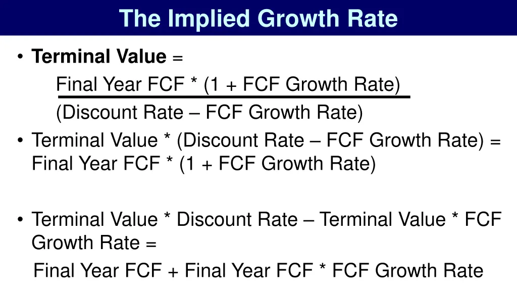 the implied growth rate