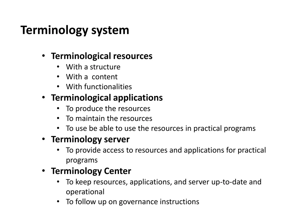 terminology system