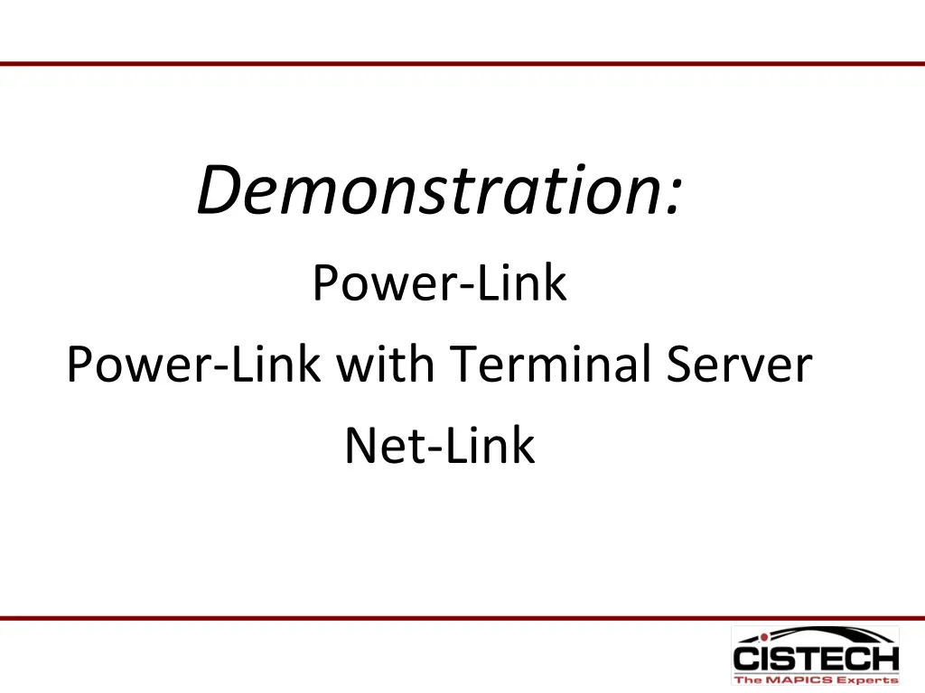 demonstration power link power link with terminal