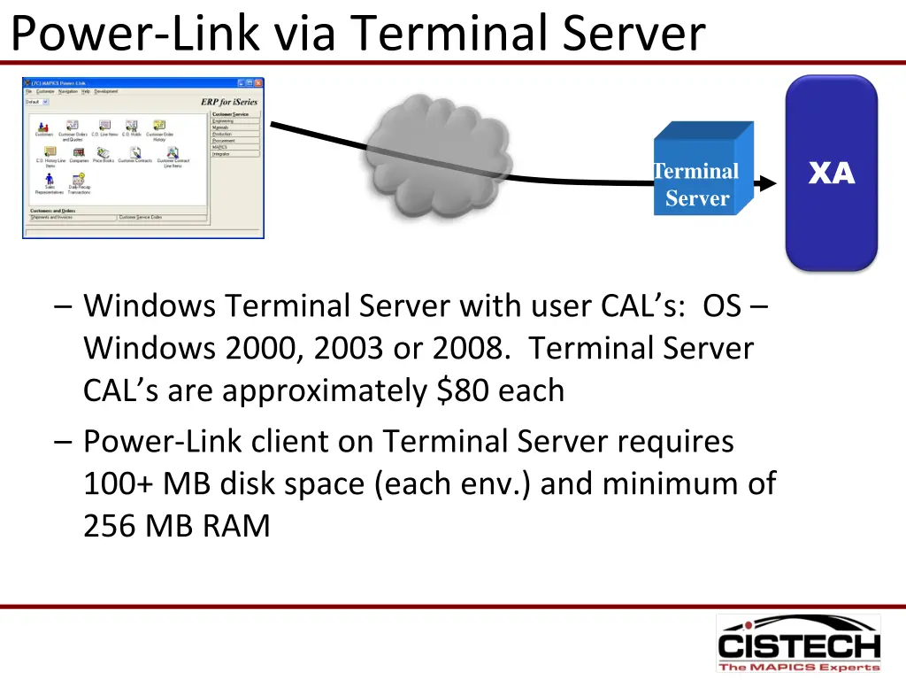 power link via terminal server 1