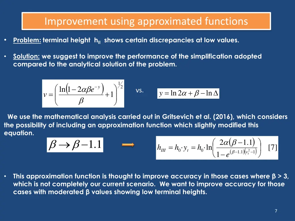 improvement using approximated functions