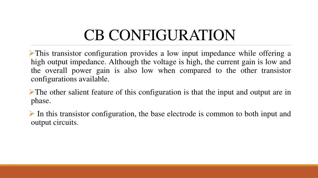 cb configuration