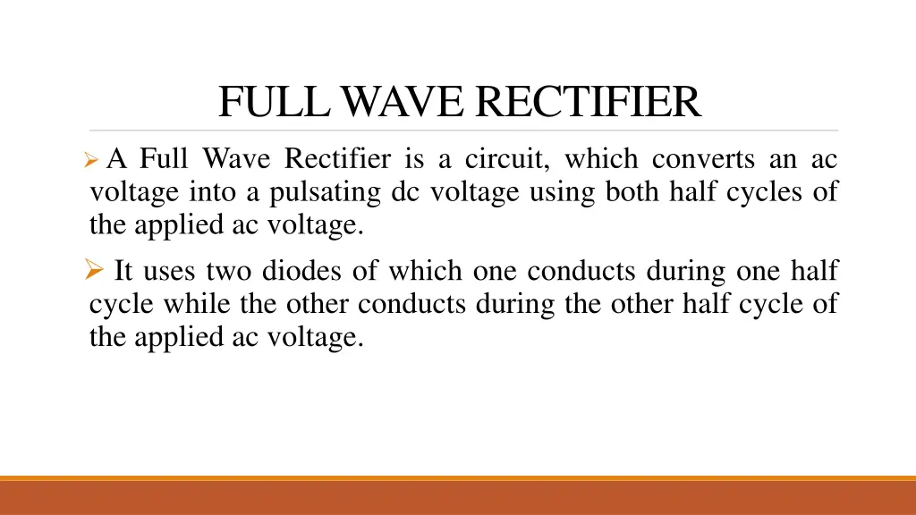 full wave rectifier