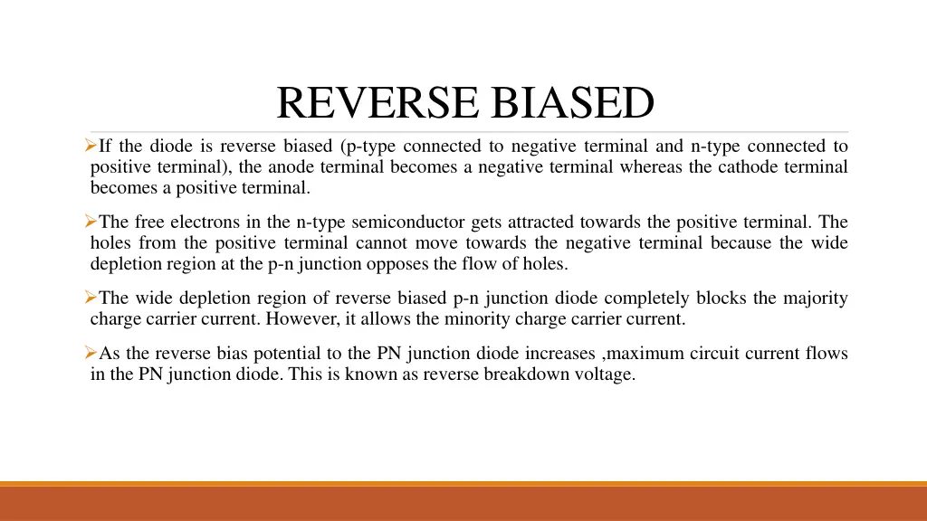 reverse biased