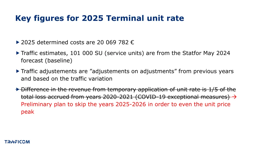 key figures for 2025 terminal unit rate