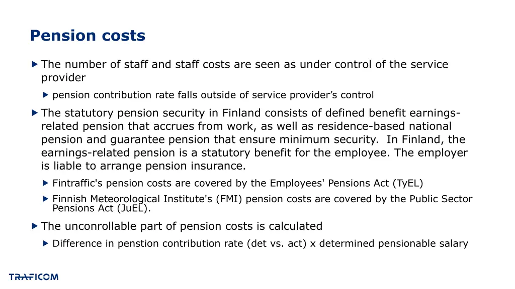 pension costs