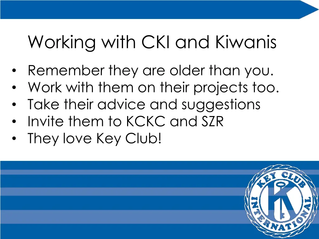 working with cki and kiwanis