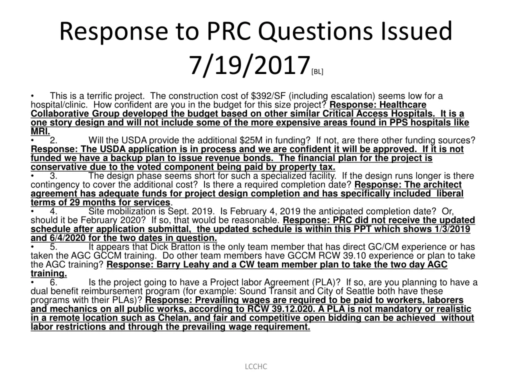 response to prc questions issued 7 19 2017 bl