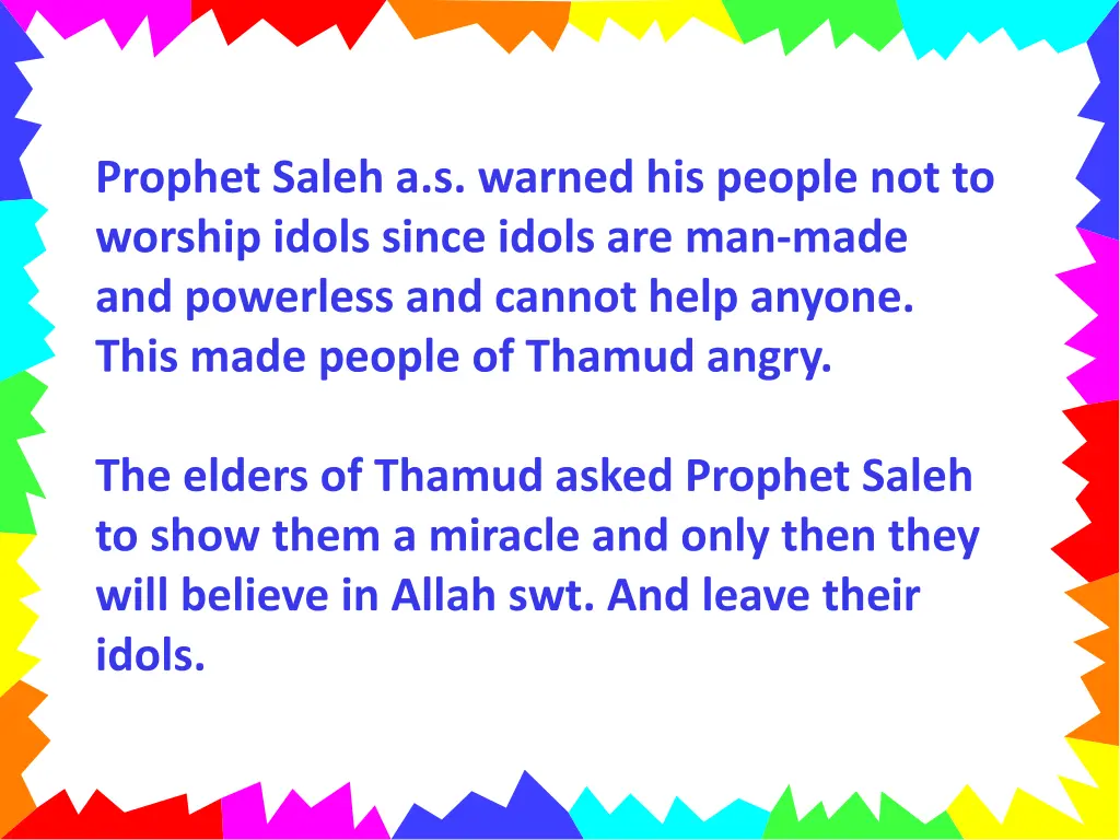 prophet saleh a s warned his people