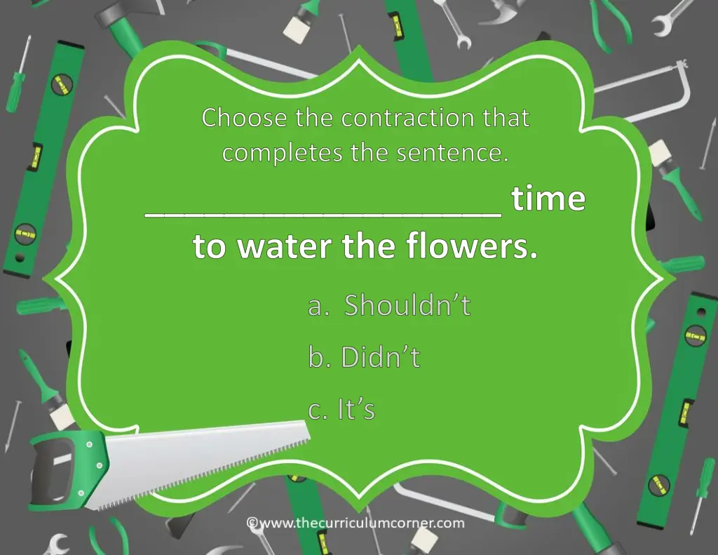 choose the contraction that completes 1