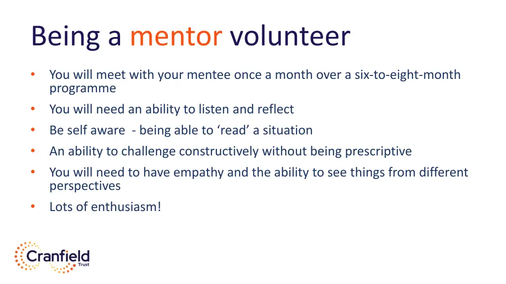 being a mentor volunteer