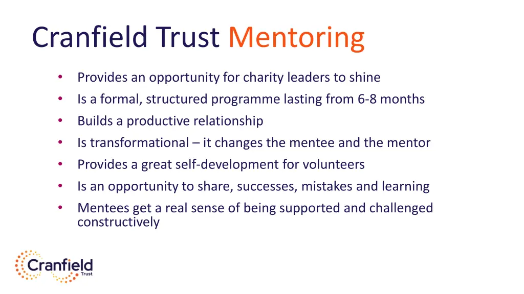 cranfield trust mentoring