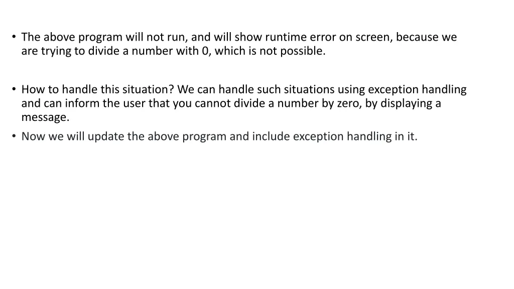 the above program will not run and will show