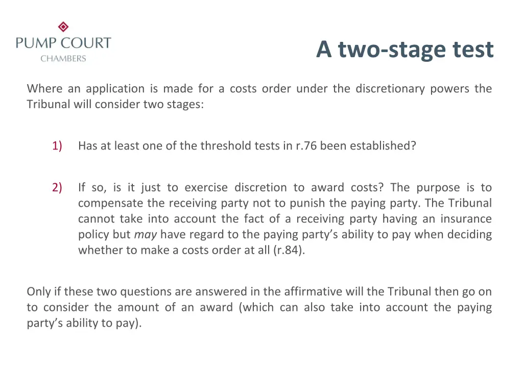a two stage test