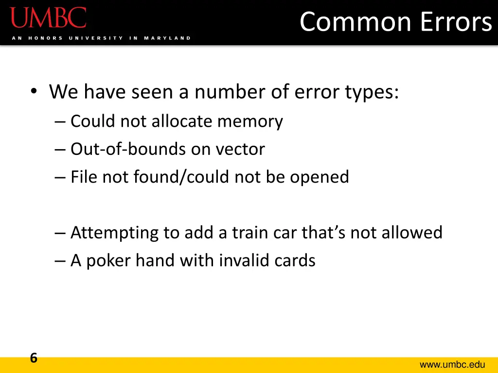 common errors