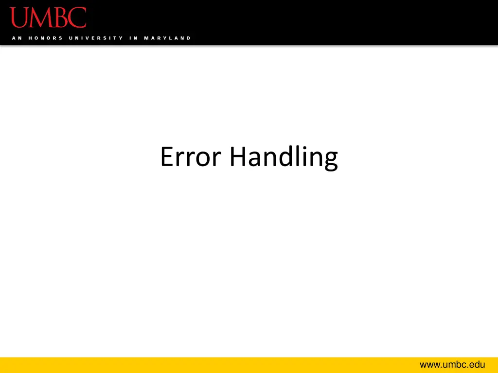error handling